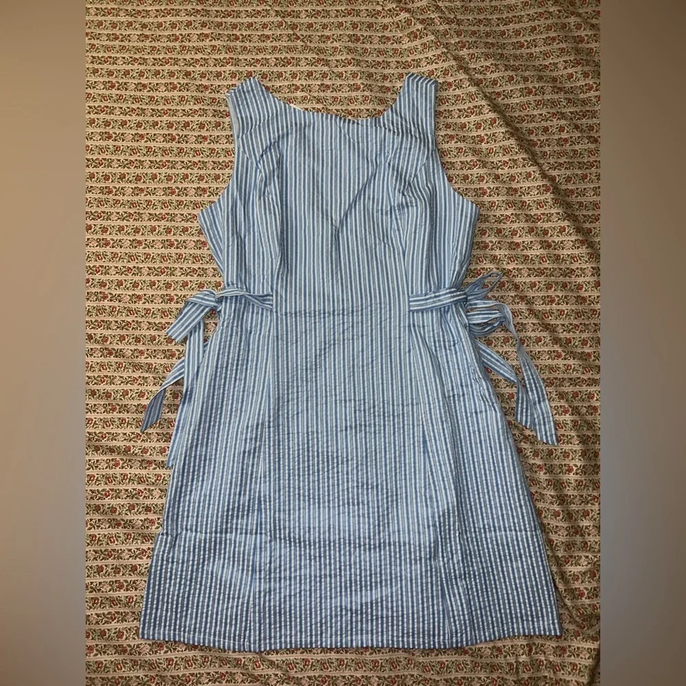 Landry Kate / GILLI Monroe Mini Dress Blue & White Striped Side Bow Ties Large - Picture 2 of 16